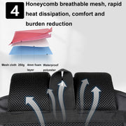 Expandable Business Water-resistant Laptop Backpack With USB Port(Black)