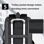 Expandable Business Water-resistant Laptop Backpack With USB Port(Black)