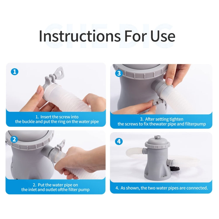 JY-051 110V-240V 330 Gallon Swimming Pool Filter Pump Pool Circulating Cleaner, Spec: UK Plug - Pumps by PMC Jewellery | Online Shopping South Africa | PMC Jewellery | Buy Now Pay Later Mobicred