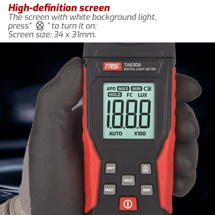 TASI TA630A Integrated Digital Light Meter Illuminance Lux Meter Backlight LCD Display 0.1-200000LUX/0.01-20000FC Light Sensor Tester - Light & Sound Meter by TASI | Online Shopping South Africa | PMC TechLife | Buy Now Pay Later Mobicred