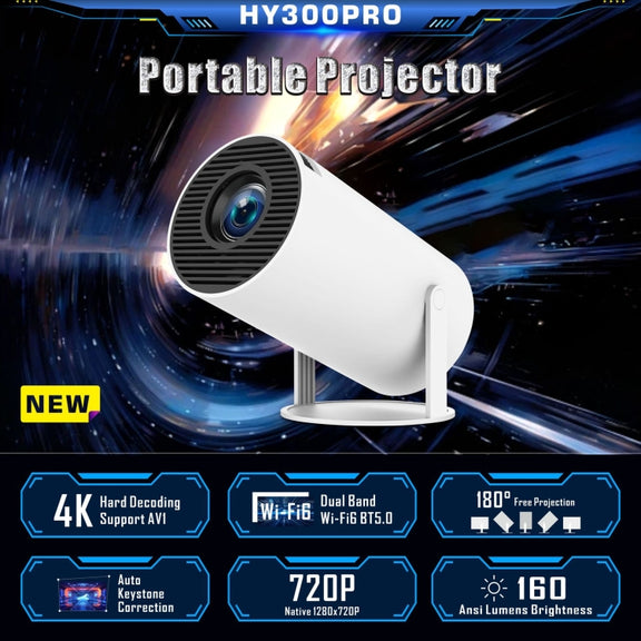 HY300 PRO Smart Projector Android 11.0 System 120 Lumen Portable Projector(AU Plug)