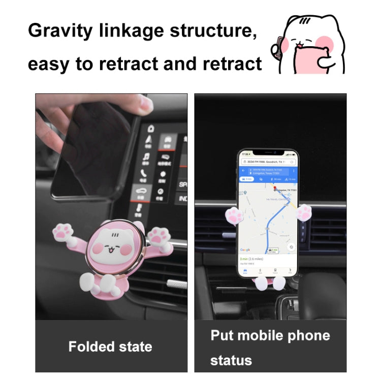 ICARER FAMILY AK-01 Car Air Outlet Cartoon Phone Holder Car Navigation Gravity Support Frame(White) - Car Holders by ICARER FAMILY | Online Shopping South Africa | PMC TechLife | Buy Now Pay Later Mobicred