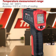 TASI TA601C -50-880 Degrees Celsius Infrared Thermometer Electronic Color Screen Thermometer