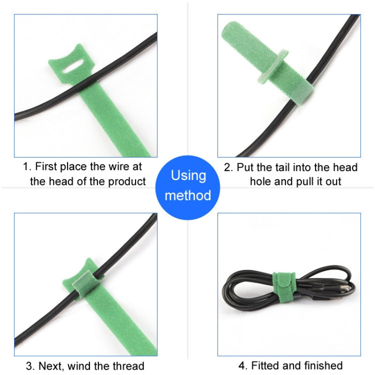 20pcs Nylon Fixed Packing Tying Strap Data Cable Storage Bundle, Model: 12 x 250mm Green