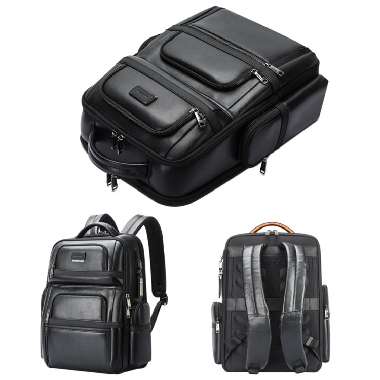 Bopai 61-17311 Large-capacity First-layer Cowhide Laptop Backpack With USB+Type-C Port(Plain) - free shipping - PMC Jewellery - Order now!