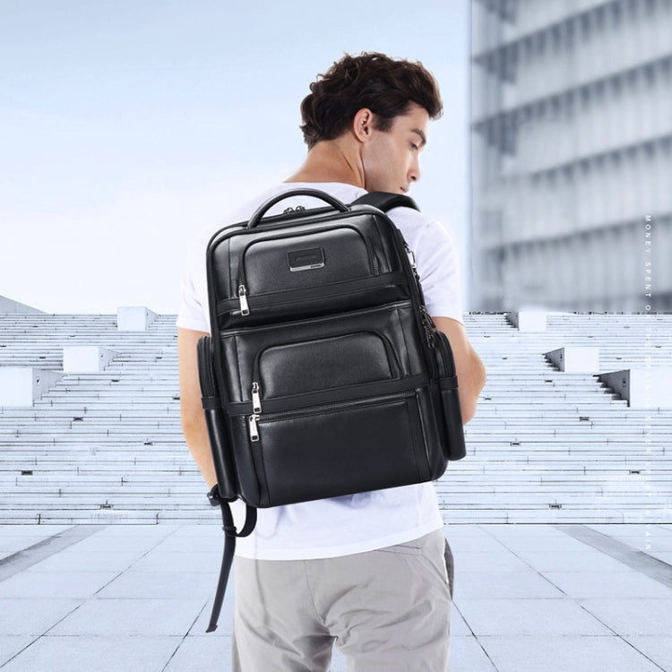 Bopai 61-17311 Large-capacity First-layer Cowhide Laptop Backpack With USB+Type-C Port(Plain) - free shipping - PMC Jewellery - Order now!
