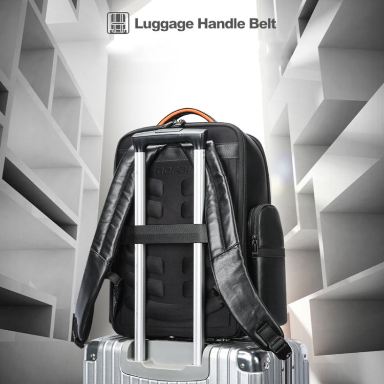 Bopai 61-17311 Large-capacity First-layer Cowhide Laptop Backpack With USB+Type-C Port(Plain) - free shipping - PMc TechLife - Order now!