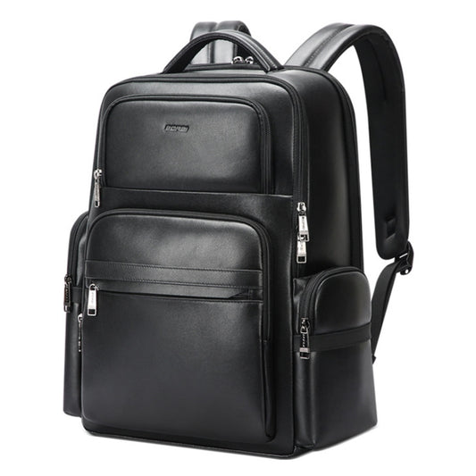 Bopai 61-98611 Large-capacity Waterproof First-layer Cowhide Laptop Backpack With USB+Type-C Port(Black) - free shipping - PMC Jewellery - Order now!
