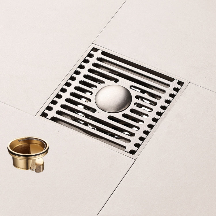 All Copper Brushed Anti-Odor Floor Drain Gravity Copper Core Bathroom Floor Drain, Specification: Square Fine Sculpture Dual Use - Drain Strainers by PMc TechLife | Online Shopping South Africa | PMc TechLife | Buy Now Pay Later Mobicred