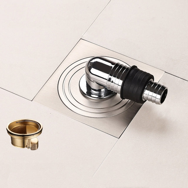 All Copper Brushed Anti-Odor Floor Drain Gravity Copper Core Bathroom Floor Drain, Specification: Sealed for Washing Machine