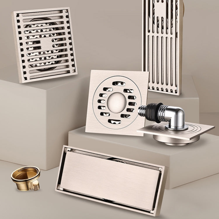All Copper Brushed Anti-Odor Floor Drain Gravity Copper Core Bathroom Floor Drain, Specification: Square Invisible - Drain Strainers by PMc TechLife | Online Shopping South Africa | PMc TechLife | Buy Now Pay Later Mobicred