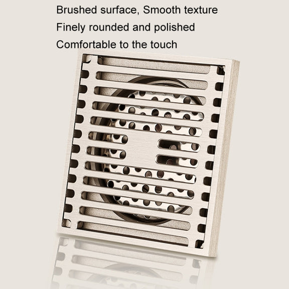 All Copper Brushed Anti-Odor Floor Drain Gravity Copper Core Bathroom Floor Drain, Specification: Sealed for Washing Machine