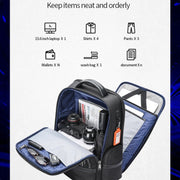 Bopai 61-121601 Large Capacity Water-resistant Business Laptop Backpack With USB+Type-C Port(Blue)