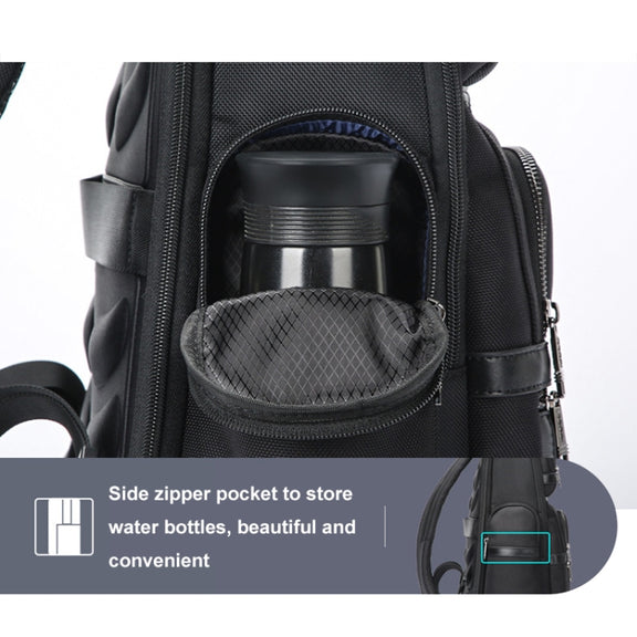 Bopai 61-121601 Large Capacity Water-resistant Business Laptop Backpack With USB+Type-C Port(Blue)