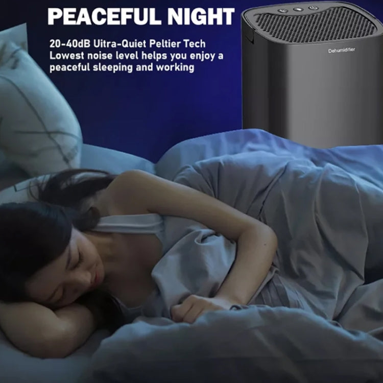 1L 36W Air Dehumidifier for Home Damp Drying Clothes with 7 colors Light EU Plug(Black) - free shipping - PMC TechLife - Order now!