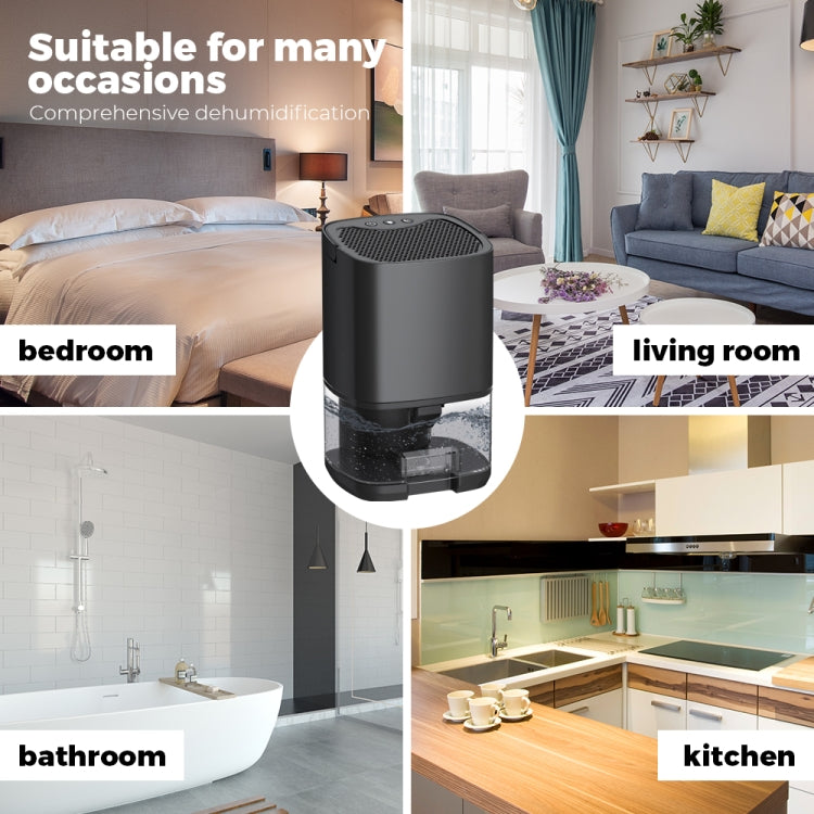 1L 36W Air Dehumidifier for Home Damp Drying Clothes with 7 colors Light EU Plug(Black) - free shipping - PMC TechLife - Order now!