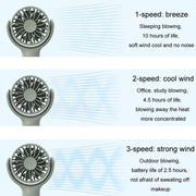 Mini Handheld Small Fan Rechargeable Mute Desktop Portable Fan(Khaki)