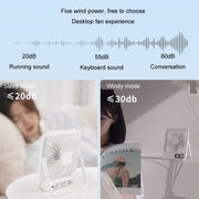 Home Desktop Wall Mounted Fan USB Portable Desktop Mini Fan(White)