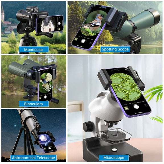 APEXEL F002X Universal Phone Adapter for Monoculars Binoculars Smartphone Holder Clip(Green)