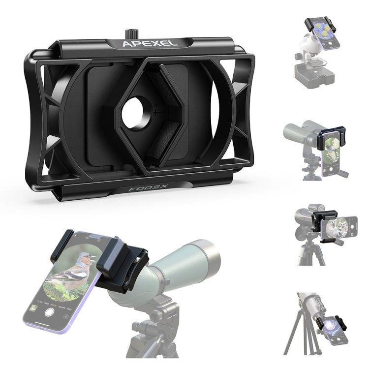 APEXEL F002X Universal Phone Adapter for Monoculars Binoculars Smartphone Holder Clip(Green)