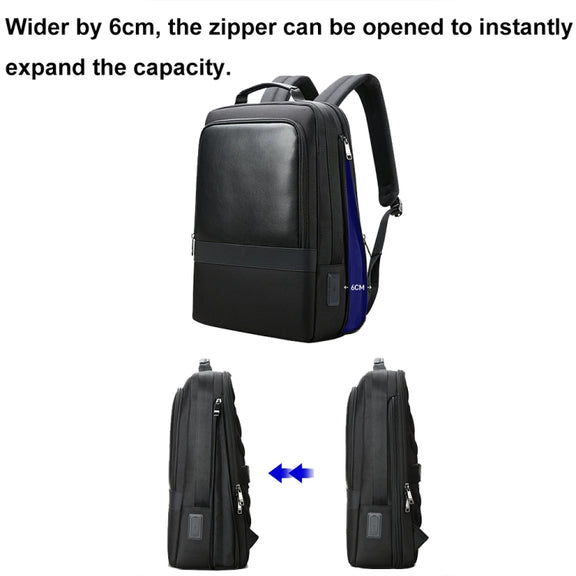Bopai 61-26111 Large Capacity Business Commuter Laptop Backpack With USB+Type-C Port(Black)