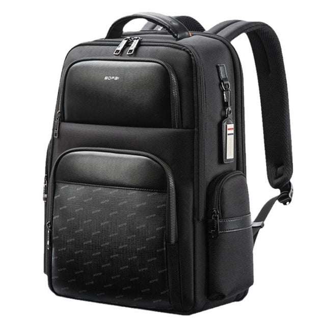 Bopai 61-91911 Large Capacity Business Water-resistant Laptop Backpack With USB+Type-C Port(Black)