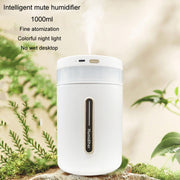 1L Home Humidifier Large Capacity Desk Aroma Mute Ambient Light Humidifier Charging Model(White)