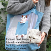 Handheld Large Capacity Breathable Exposed Canvas Cat Bag Outdoor Portable Pet Bag(Green)
