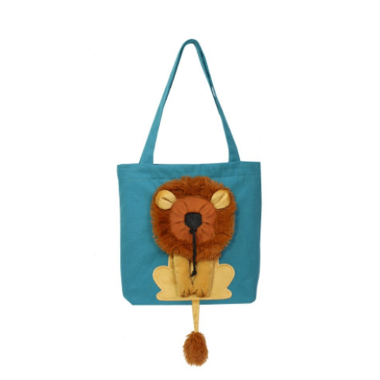 Canvas Expandable Little Lion Shape Cat Bag Small Dog Handbag, Size: Large (Lake Blue) - Pet Storages & Bags by PMC TechLife | Online Shopping South Africa | PMC TechLife | Buy Now Pay Later Mobicred