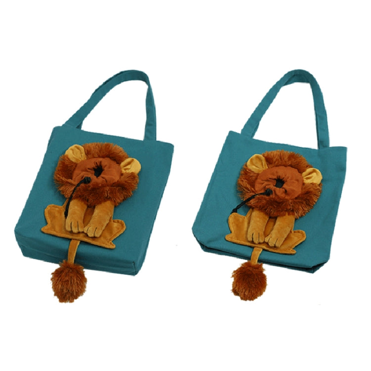 Canvas Expandable Little Lion Shape Cat Bag Small Dog Handbag, Size: Large (Light Green) - Pet Storages & Bags by PMC TechLife | Online Shopping South Africa | PMC TechLife | Buy Now Pay Later Mobicred