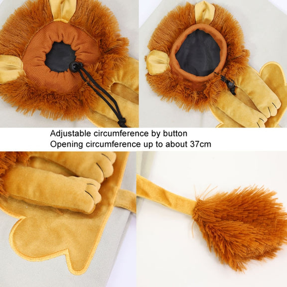 Canvas Expandable Little Lion Shape Cat Bag Small Dog Handbag, Size: Small (Lake Blue)