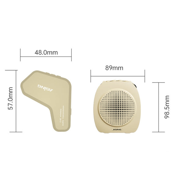 ASiNG S16  2.4G Wireless Voice Amplifier with Headset Microphone for Teachers Tour Guides Without Strap Chain