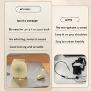 ASiNG S16  2.4G Wireless Voice Amplifier with Headset Microphone for Teachers Tour Guides Without Strap Chain