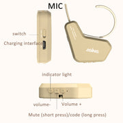 ASiNG S16  2.4G Wireless Voice Amplifier with Headset Microphone for Teachers Tour Guides Without Strap Chain