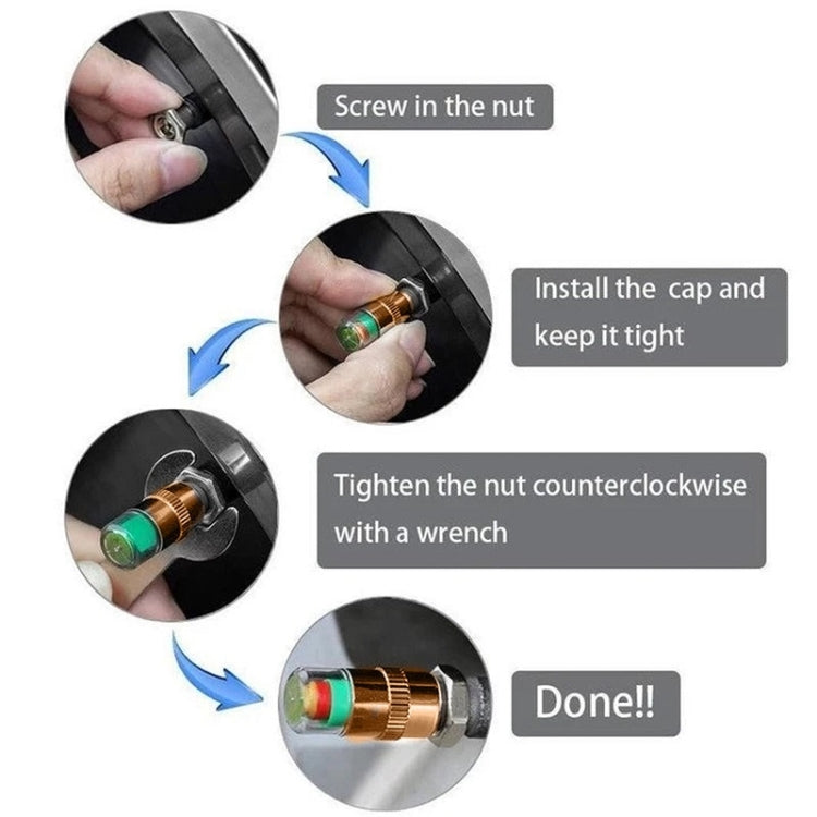 2.4BAR Vehicle Tire Pressure Monitoring Warning Cap, ������: Brass Core