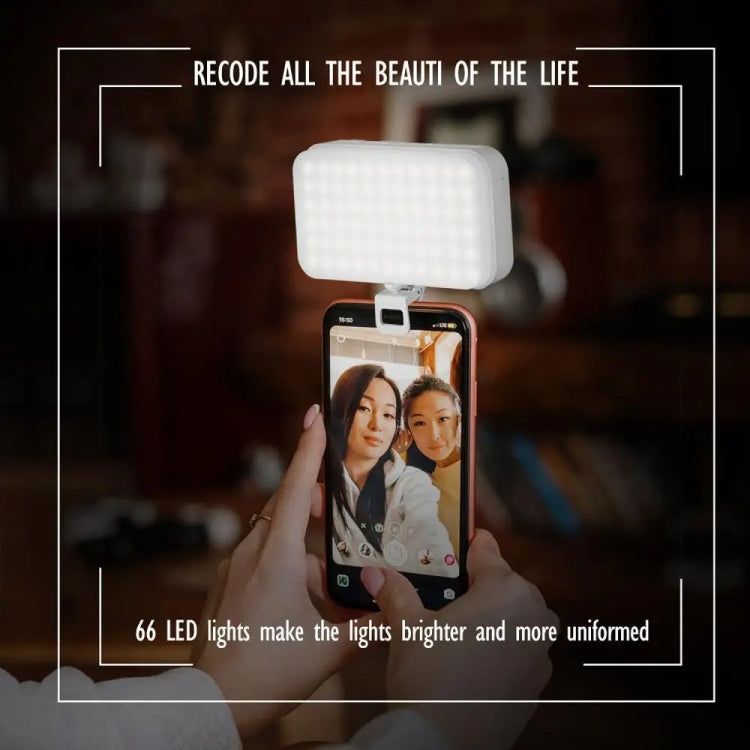 66 LEDs Selfie Fill Light Rechargeable 3 Modes Clip-on Pocket Light For Phone, Laptop, Tablet Meeting(White) - Selfie Light by PMC TechLife | Online Shopping South Africa | PMC TechLife | Buy Now Pay Later Mobicred