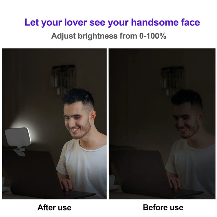 66 LEDs Selfie Fill Light Rechargeable 3 Modes Clip-on Pocket Light For Phone, Laptop, Tablet Meeting(White) - Selfie Light by PMC TechLife | Online Shopping South Africa | PMC TechLife | Buy Now Pay Later Mobicred