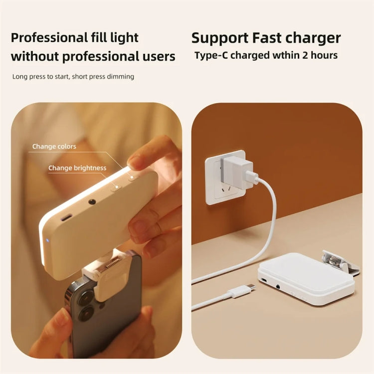 66 LEDs Selfie Fill Light Rechargeable 3 Modes Clip-on Pocket Light For Phone, Laptop, Tablet Meeting(White) - Selfie Light by PMC TechLife | Online Shopping South Africa | PMC TechLife | Buy Now Pay Later Mobicred