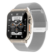 A70 1.96 Inch Wellness Tracking Multifunctional IP68 Water-resistant Bluetooth Call Smart Watch(Silver Steel)