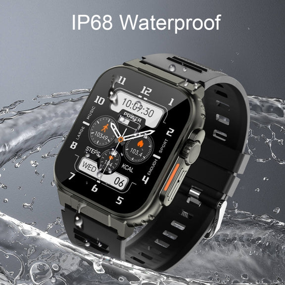 A70 1.96 Inch Wellness Tracking Multifunctional IP68 Water-resistant Bluetooth Call Smart Watch(Silver Steel)