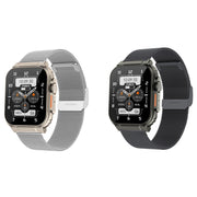 A70 1.96 Inch Wellness Tracking Multifunctional IP68 Water-resistant Bluetooth Call Smart Watch(Silver Steel)