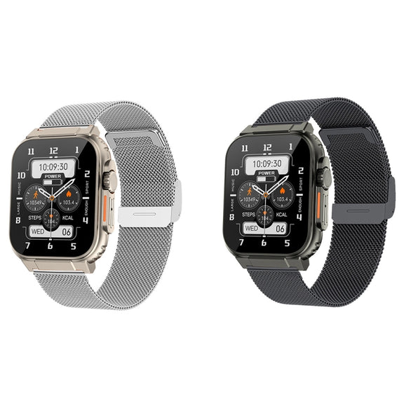 A70 1.96 Inch Wellness Tracking Multifunctional IP68 Water-resistant Bluetooth Call Smart Watch(Silver Steel)
