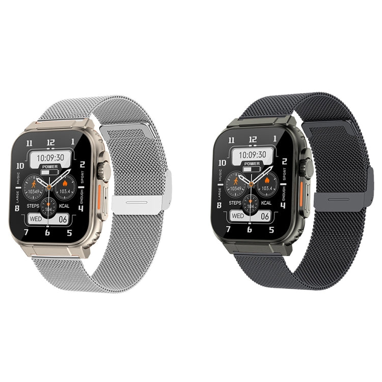 A70 1.96 Inch Wellness Tracking Multifunctional IP68 Water-resistant Bluetooth Call Smart Watch(Silver Steel)