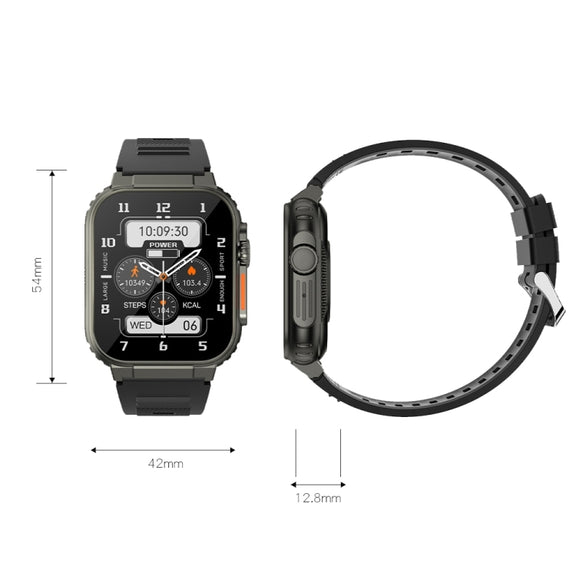 A70 1.96 Inch Wellness Tracking Multifunctional IP68 Water-resistant Bluetooth Call Smart Watch(Silver Steel)