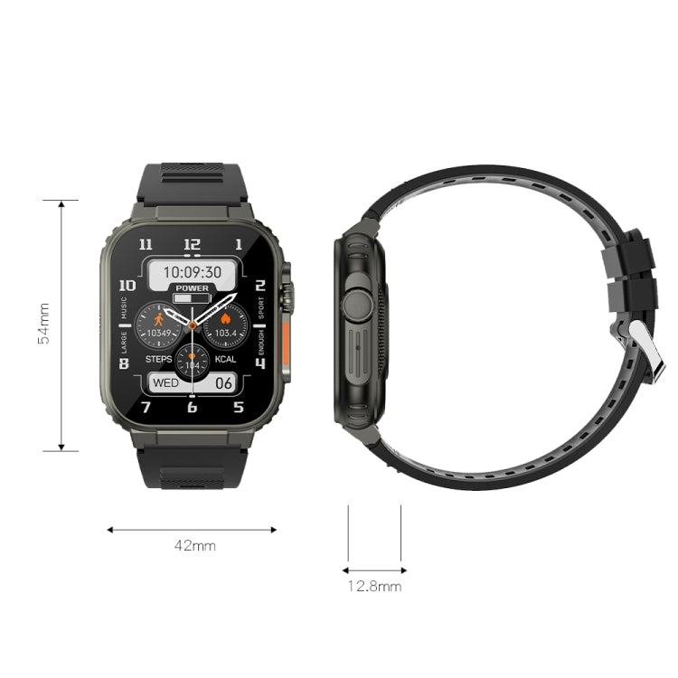 A70 1.96 Inch Wellness Tracking Multifunctional IP68 Water-resistant Bluetooth Call Smart Watch(Silver Steel)
