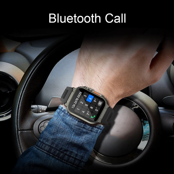 A70 1.96 Inch Wellness Tracking Multifunctional IP68 Water-resistant Bluetooth Call Smart Watch(Silver Steel)