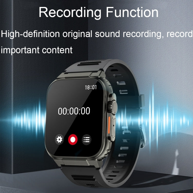 A70 1.96 Inch Wellness Tracking Multifunctional IP68 Water-resistant Bluetooth Call Smart Watch(Silver Steel)