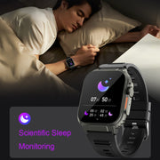 A70 1.96 Inch Wellness Tracking Multifunctional IP68 Water-resistant Bluetooth Call Smart Watch(Silver Steel)