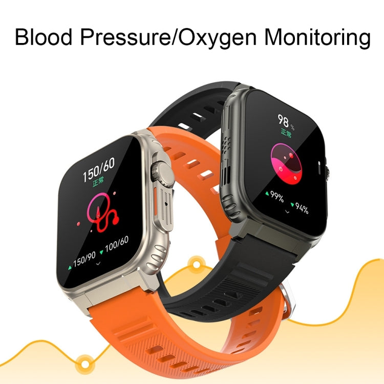 A70 1.96 Inch Wellness Tracking Multifunctional IP68 Water-resistant Bluetooth Call Smart Watch(Silver Steel)