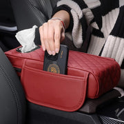 Car Armrest Box Booster Pad Widened Interior Tissue Box, Color: Black Red